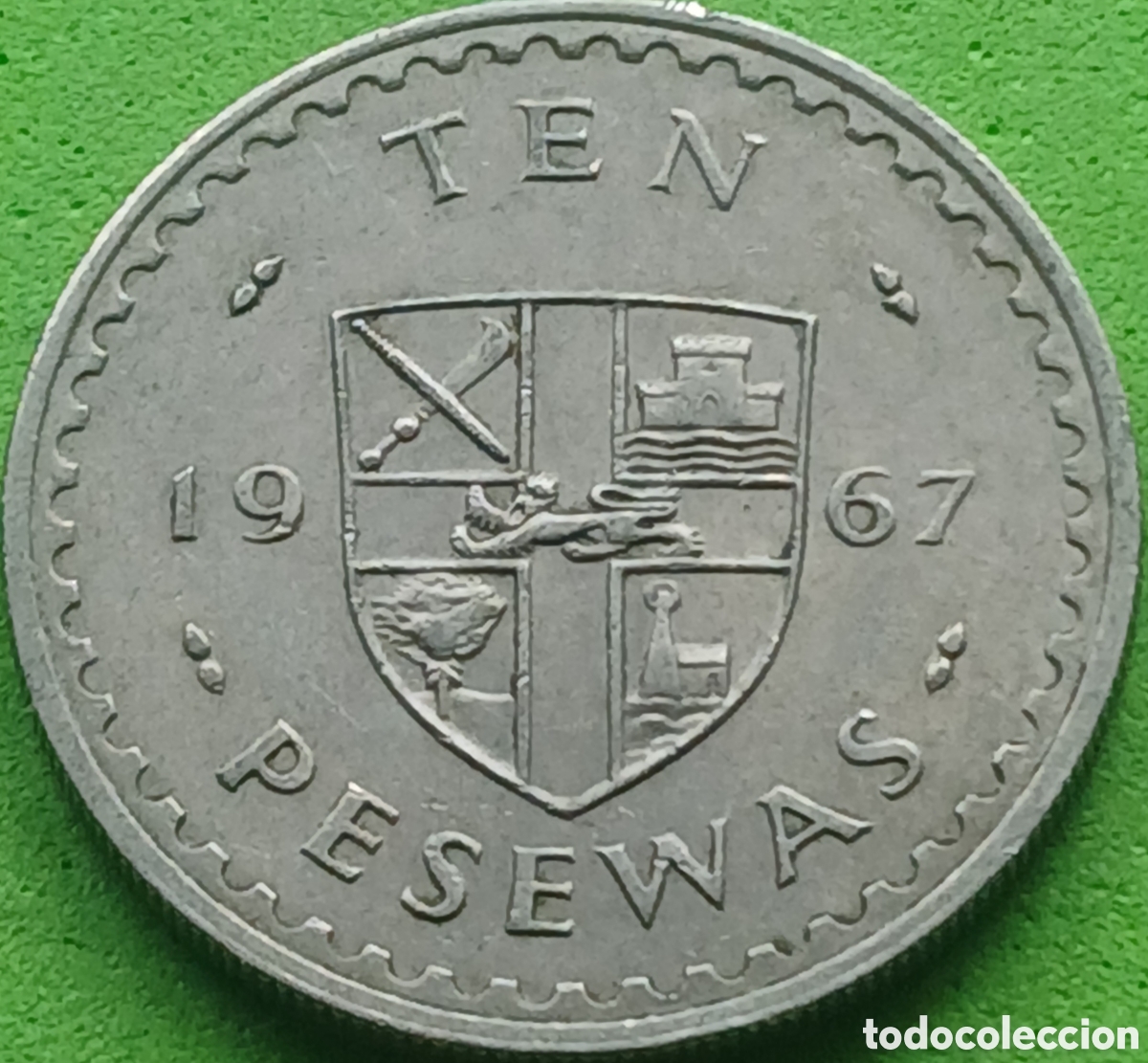 Monedas antiguas de &Aacute;frica: Ghana ten pesewas 1967 km#16
