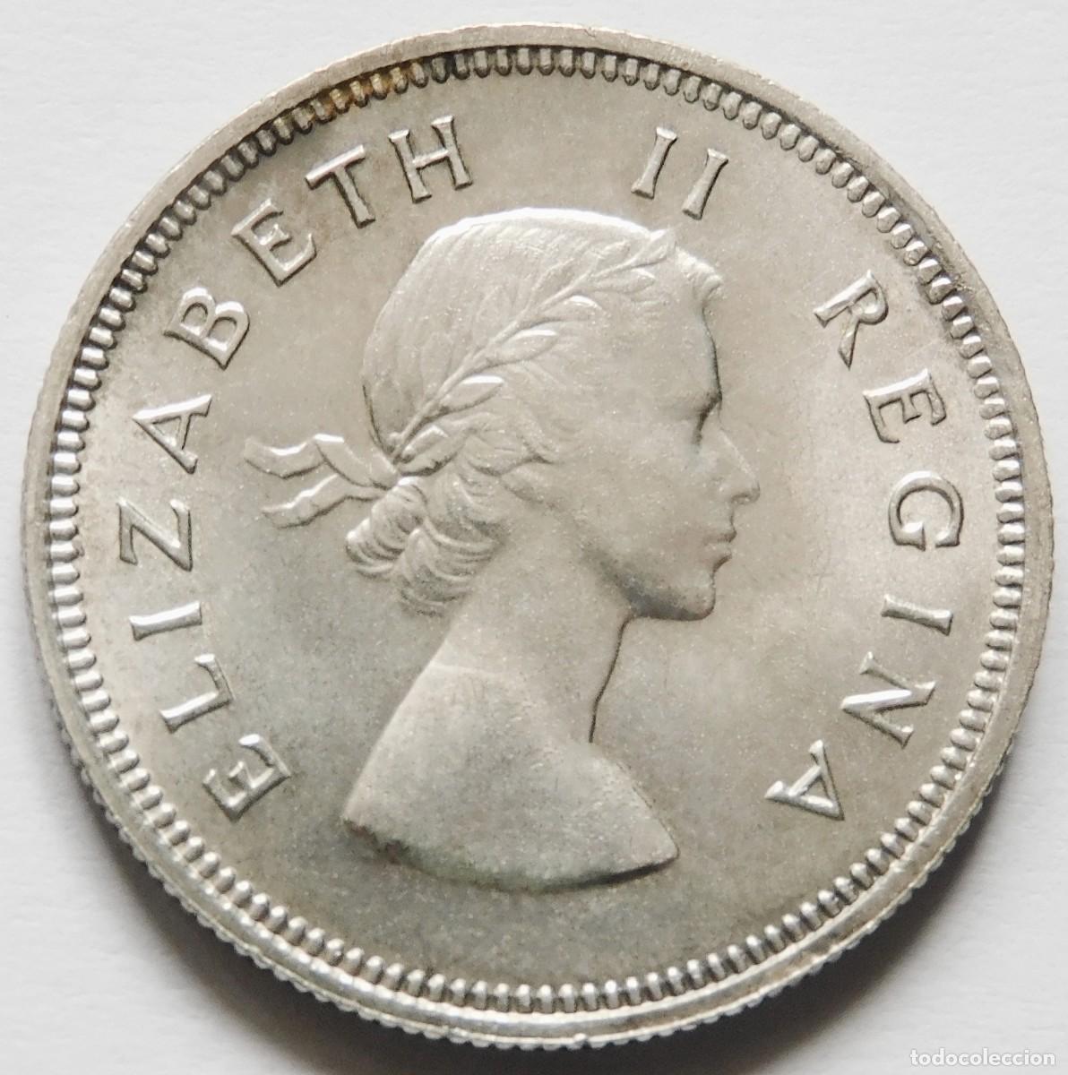 Alte M&uuml;nzen aus Afrika: SUDAFRICA 2 CHELINES 1953. PLATA SIN CIRCULAR