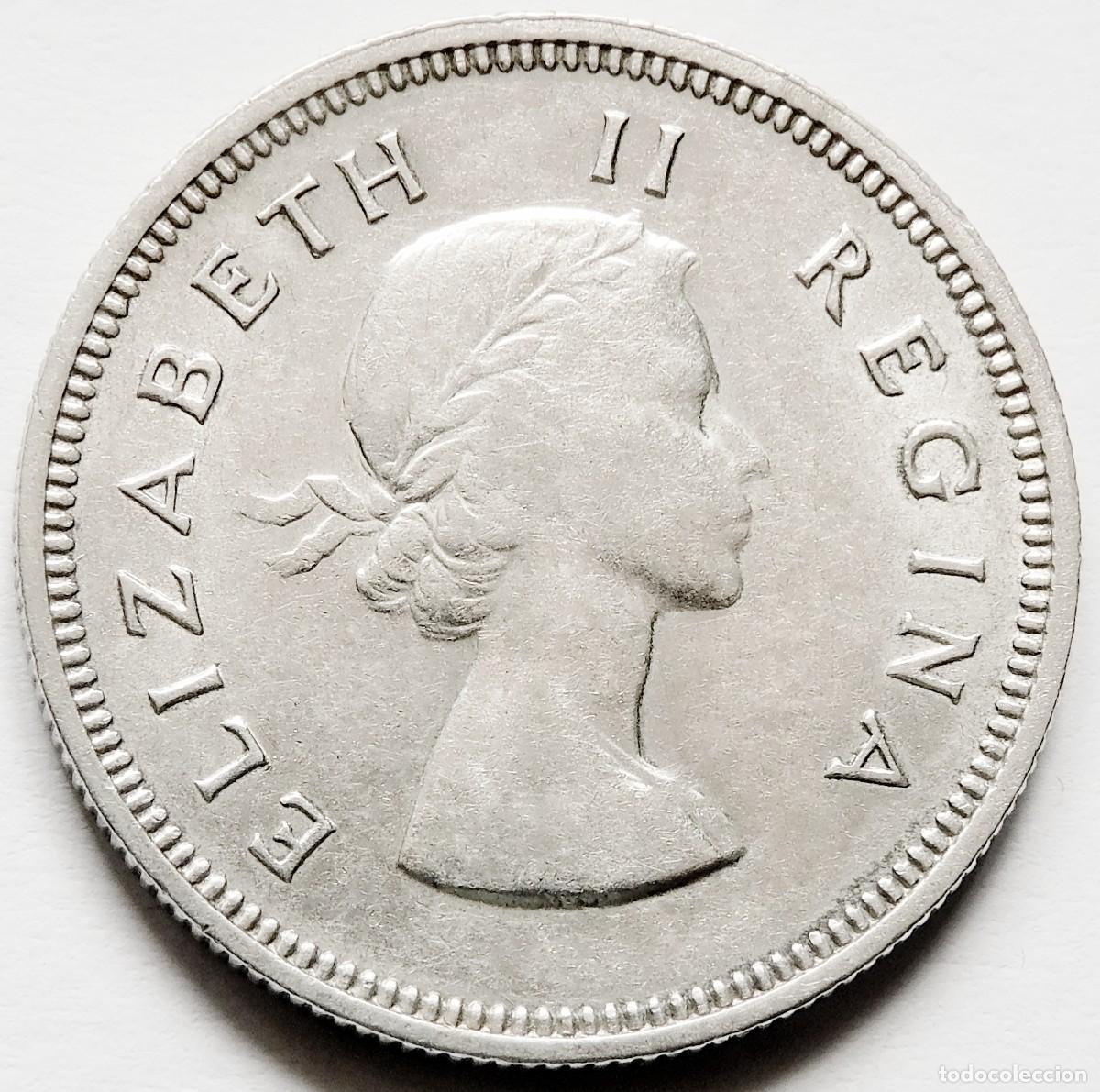 Alte M&uuml;nzen aus Afrika: SUDAFRICA 2 CHELINES 1954. PLATA SIN CIRCULAR