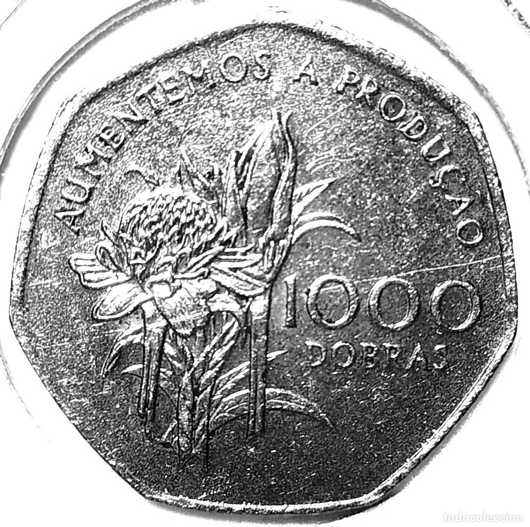 Monedas antiguas de &Aacute;frica: SANTO TOME Y PRINCIPE (1977-2017) - 1000 DOBRAS - A - 6,30 GR. ACERO CROMADO - DIAMETRO 25 mm - MB