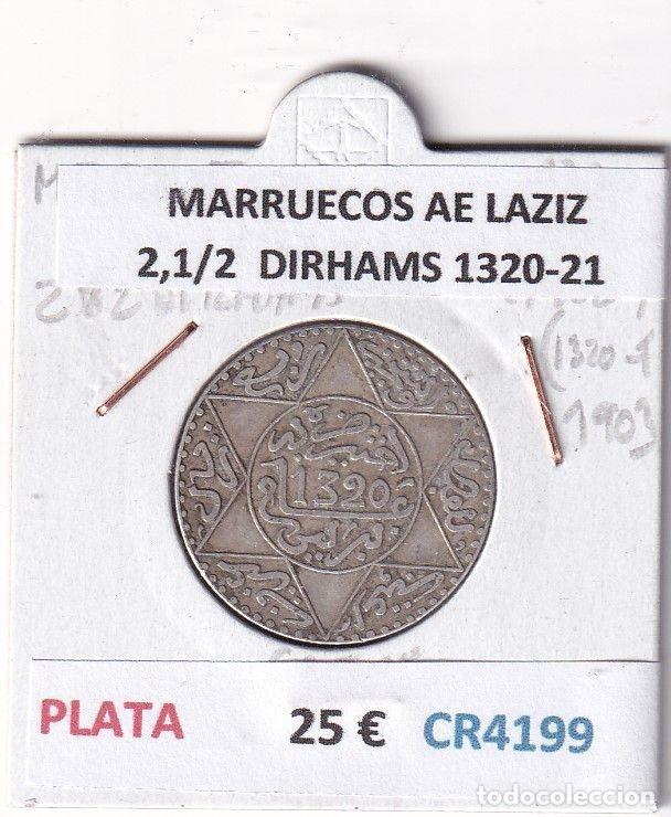 Old Coins of Africa: CR4199 MONEDA MARRUECOS ABD AL-AZIZ 2,1/2 DIRHAMS 1320-21 PLATA