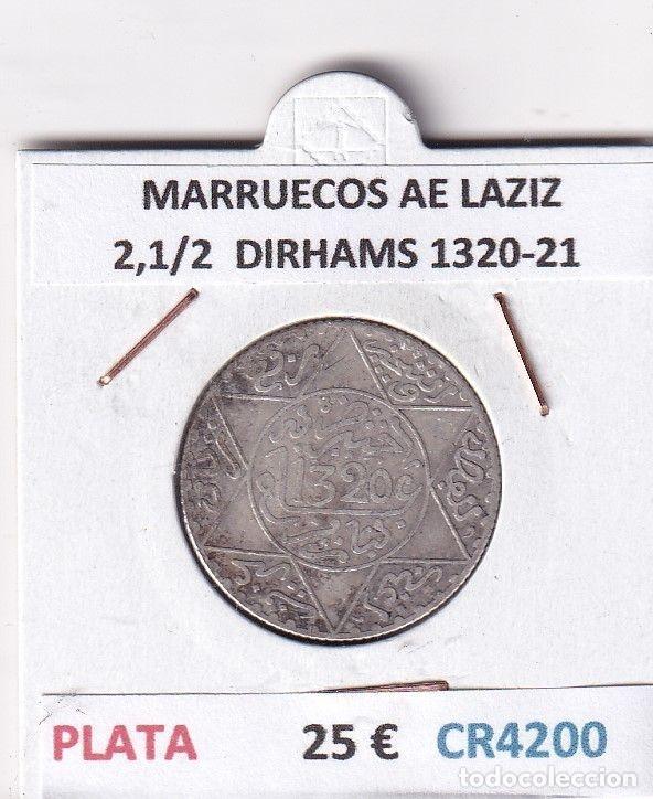 Old Coins of Africa: CR4200 MONEDA MARRUECOS ABD AL-AZIZ 2,1/2 DIRHAMS 1320-21 PLATA