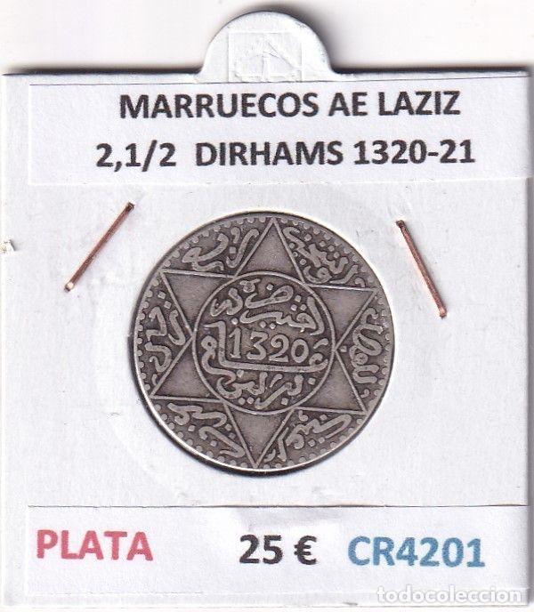 Old Coins of Africa: CR4201 MONEDA MARRUECOS ABD AL-AZIZ 2,1/2 DIRHAMS 1320-21 PLATA