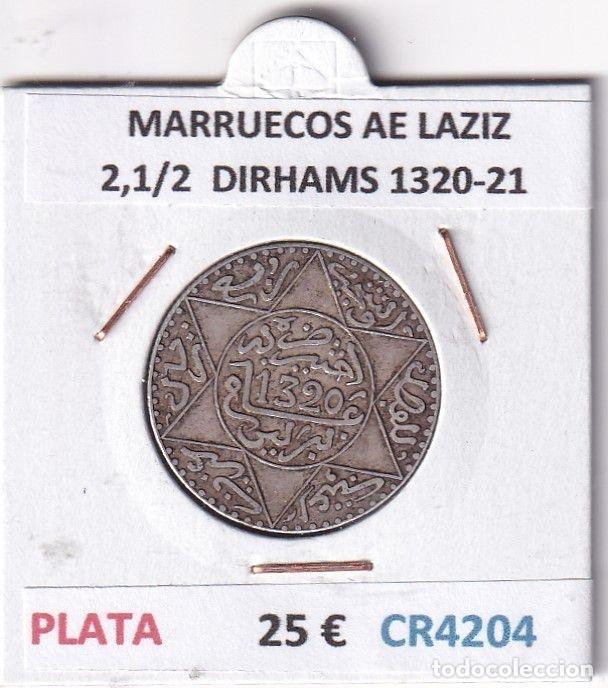 Old Coins of Africa: CR4204 MONEDA MARRUECOS ABD AL-AZIZ 2,1/2 DIRHAMS 1320-21 PLATA