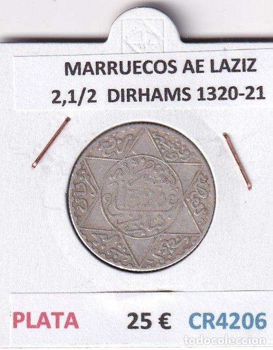 Old Coins of Africa: CR4206 MONEDA MARRUECOS ABD AL-AZIZ 2,1/2 DIRHAMS 1320-21 PLATA