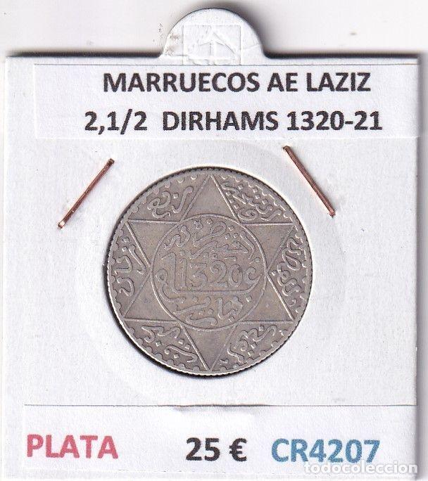 Old Coins of Africa: CR4207 MONEDA MARRUECOS ABD AL-AZIZ 2,1/2 DIRHAMS 1320-21 PLATA