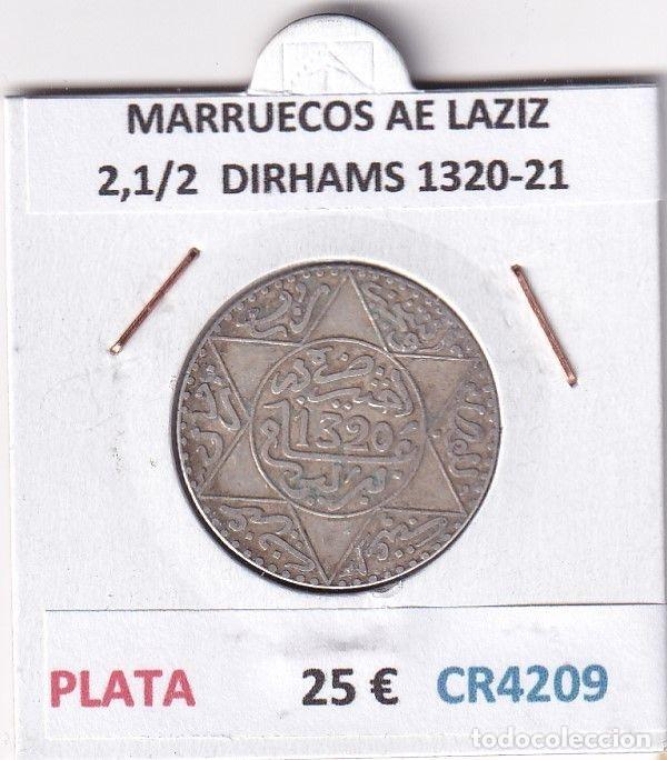 Old Coins of Africa: CR4209 MONEDA MARRUECOS ABD AL-AZIZ 2,1/2 DIRHAMS 1320-21 PLATA