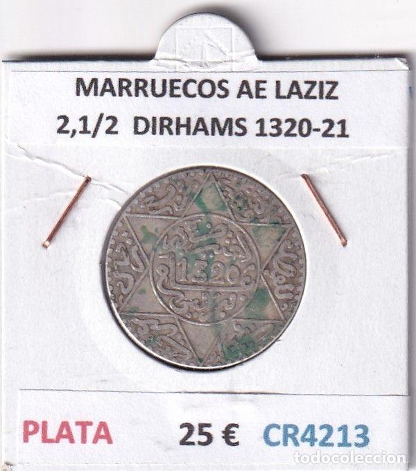 Old Coins of Africa: CR4213 MONEDA MARRUECOS ABD AL-AZIZ 2,1/2 DIRHAMS 1320-21 PLATA