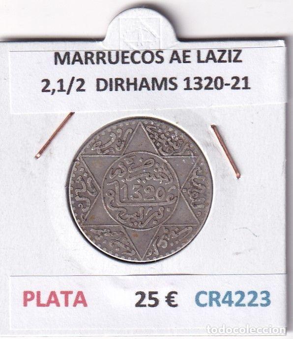 Moedas antigas de &Aacute;frica: CR4223 MONEDA MARRUECOS ABD AL-AZIZ 2,1/2 DIRHAMS 1320-21 PLATA