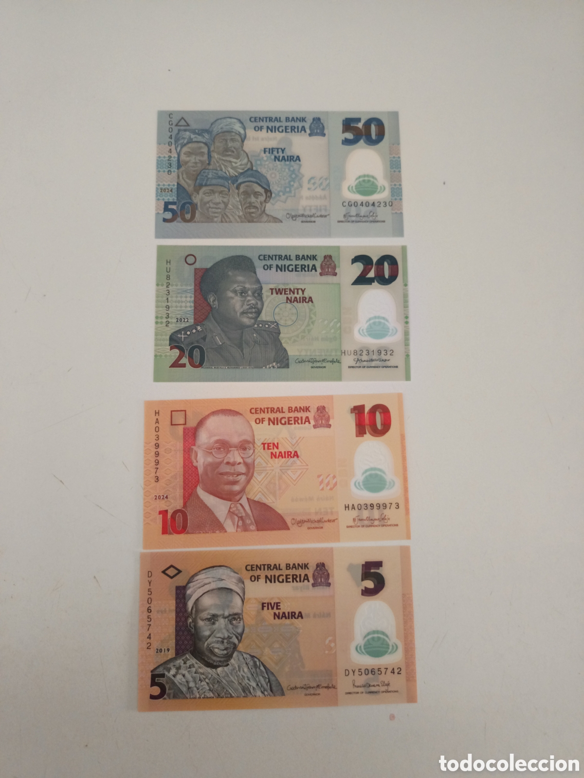 Monedas antiguas de &Aacute;frica: Billetes de Nigeria. Nairas. Polimeros