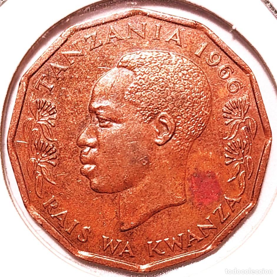 Monedas antiguas de &Aacute;frica: TANZANIA (1966-) - 5 SENTI TANO 1966 - A - 4 GR. BRONCE - DIAMETRO 22,50 mm - KM#1 - MB