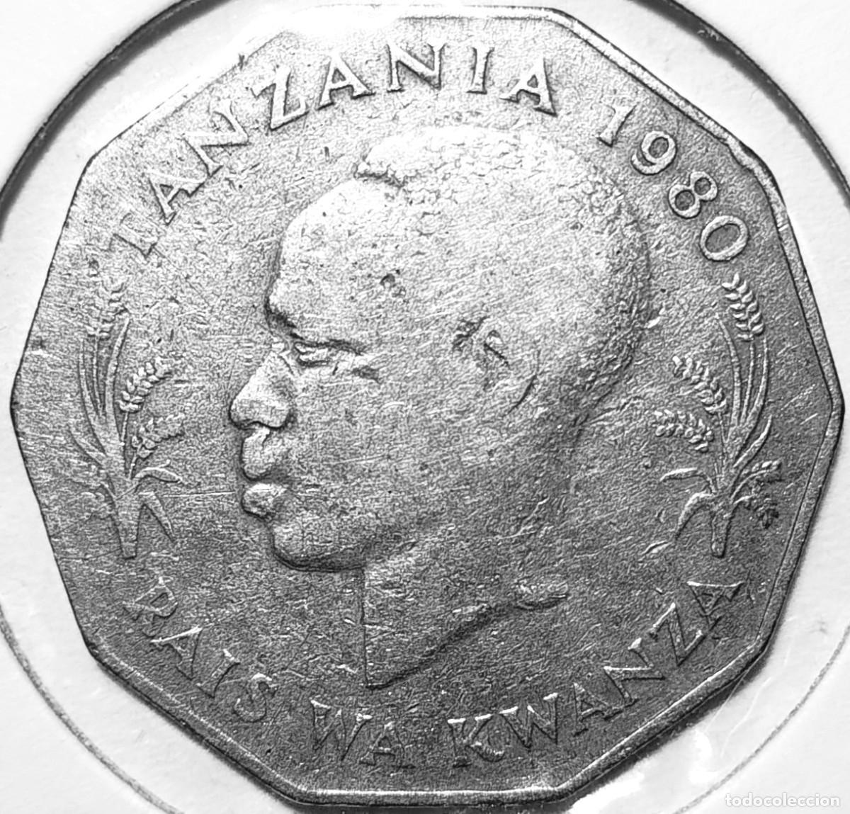 Monedas antiguas de &Aacute;frica: TANZANIA (1966-) - 5 SHILINGI TANO 1980 - VACA - A - 13,80 GR. CUPRONIQUEL - DIAMETRO 31,50 mm