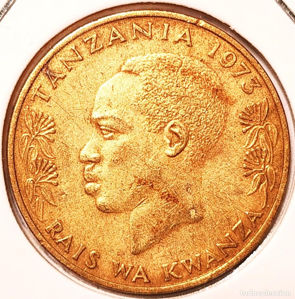 Monedas antiguas de &Aacute;frica: TANZANIA (1966-) - 20 SENTI ISHIRINI 1973 - AVESTRUZ - A - 5 GR. NIQUEL-LATON - DIAMETRO 24 mm