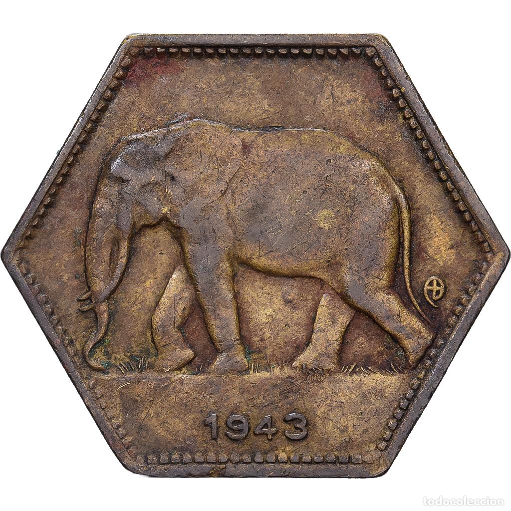 Monedas antiguas de &Aacute;frica: [#1546917] Congo belga, 2 Francs, 1943, Philadelphia, Lat&oacute;n, MBC, KM:25