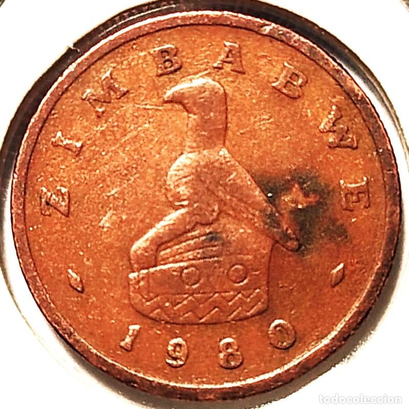 Monedas antiguas de &Aacute;frica: ZIMBABUE (1980-2009) - 1 CENTAVO 1980 - REPUBLICA - A - 3,10 GR. BRONCE - DIAMETRO 18,45 mm - KM#1