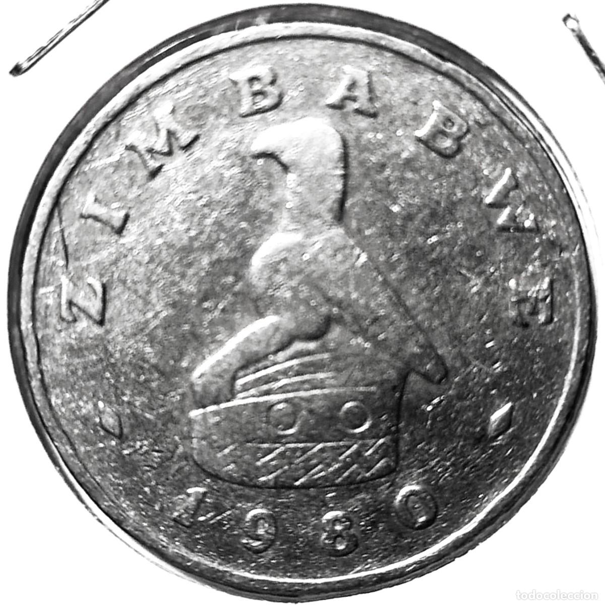Monnaies anciennes d'Afrique: ZIMBABUE (1980-2009) - 1 DOLAR 1980 - REPUBLICA - A - 10 GR. CUPRONIQUEL - DIAMETRO 28,95 mm - KM#6