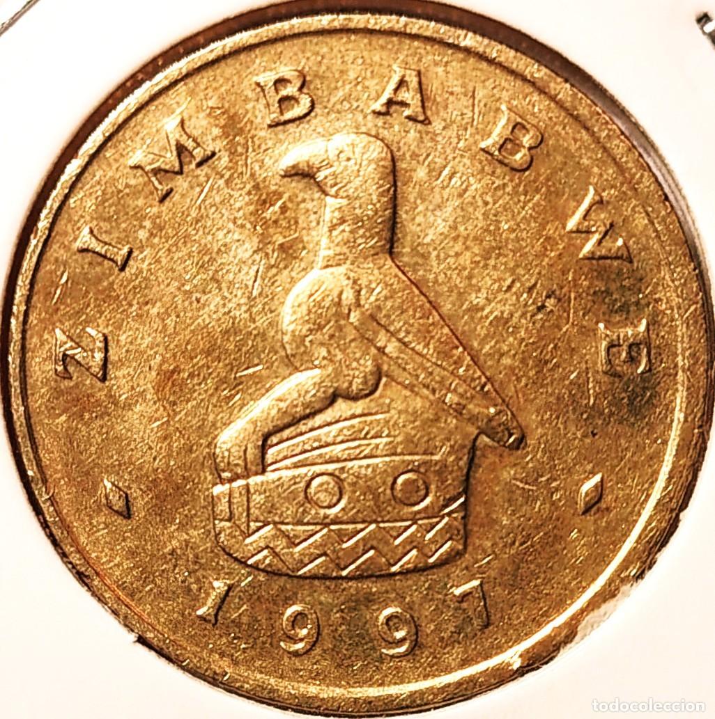 Monedas antiguas de &Aacute;frica: ZIMBABUE (1980-2009) - 2 DOLARES 1997 - REPUBLICA - PANGOLIN - A - 9,52 GR. LATON - DIAMETRO 24,50 m