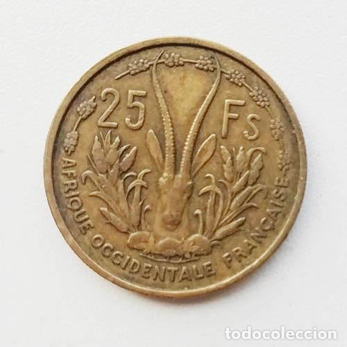 Monedas antiguas de &Aacute;frica: 1956, 25 francos de &Aacute;frica Occidental Francesa