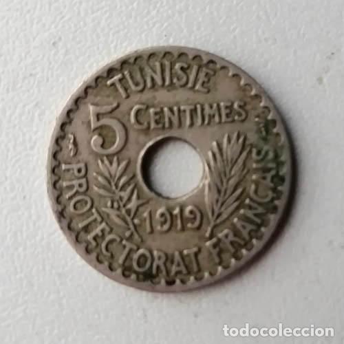 Monedas antiguas de &Aacute;frica: 1919 T&uacute;nez Protectorado Franc&eacute;s 10 C&eacute;ntimos