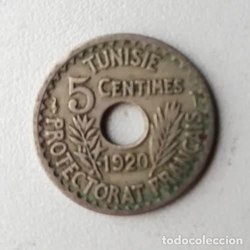 Monedas antiguas de &Aacute;frica: 1920 T&uacute;nez Protectorado Franc&eacute;s 10 C&eacute;ntimos