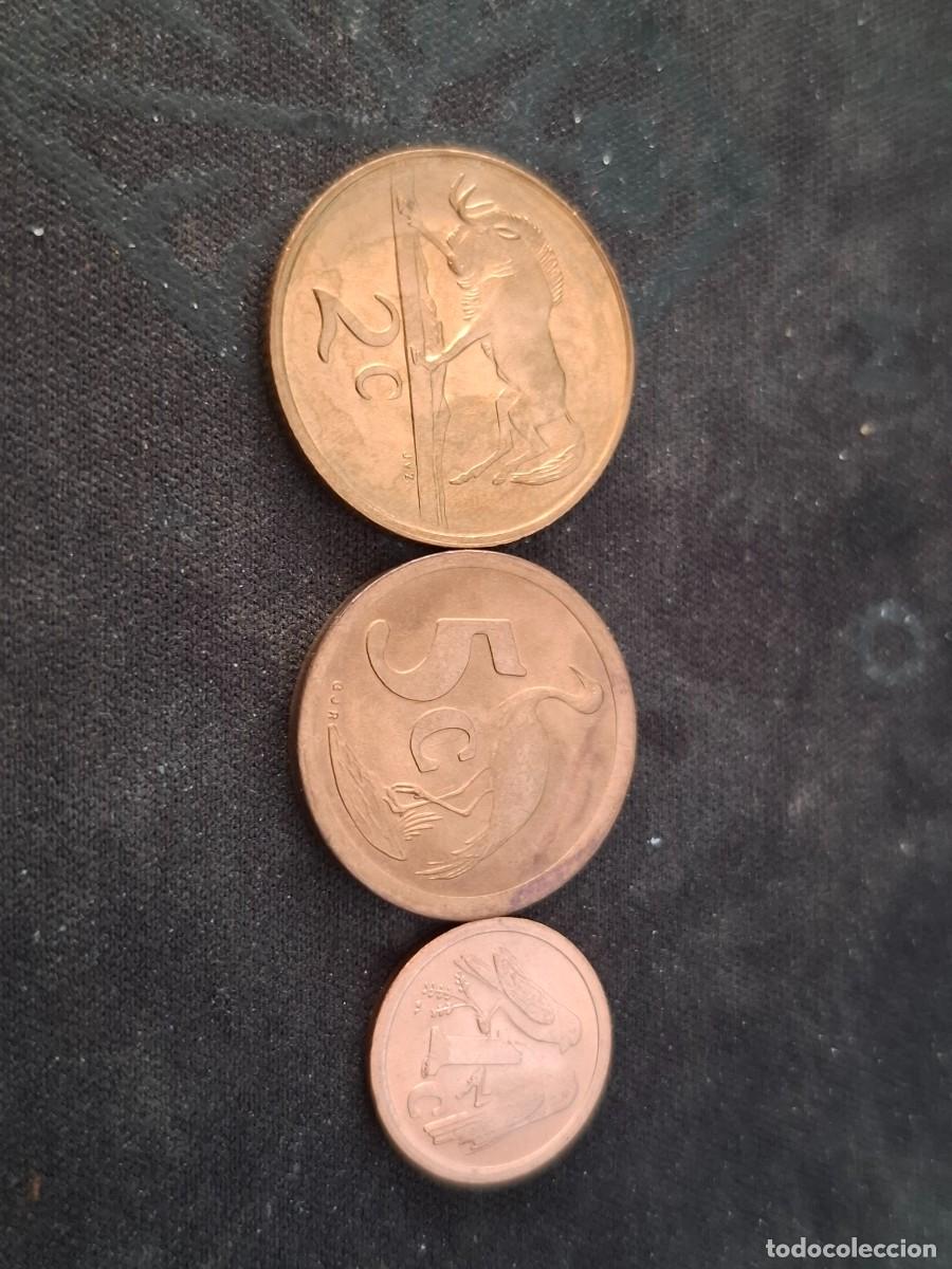 Monedas antiguas de &Aacute;frica: Lote de monedas de 5, 2 y 1 Cents de LA REPUBLICA SUDAFRICANA, sin circular