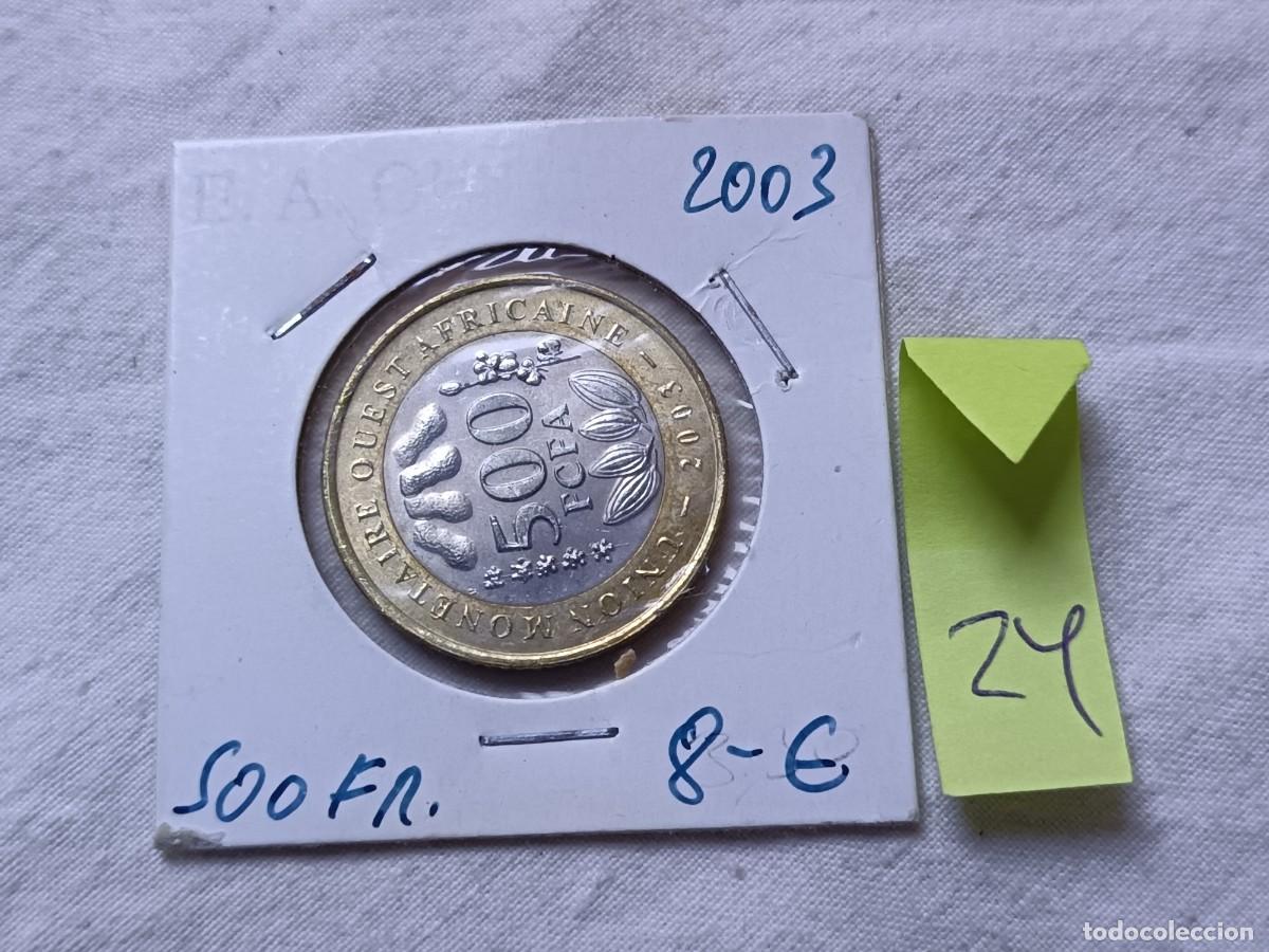 Alte M&uuml;nzen aus Afrika: Moneda Bimet&aacute;lica, en estuche de Cart&oacute;n, &Aacute;frica Occidental Francesa, con notas en el cart&oacute;n