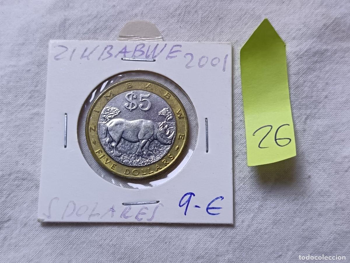 Alte M&uuml;nzen aus Afrika: Moneda Bimet&aacute;lica, en estuche de Cart&oacute;n, Zimbabwe, con notas en el cart&oacute;n