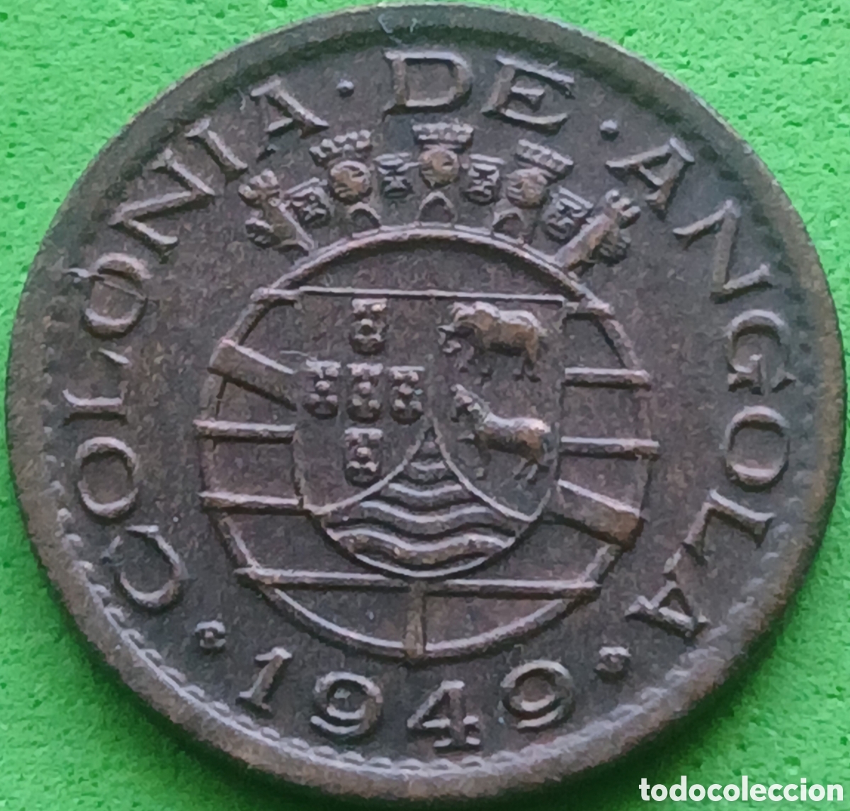 Monedas antiguas de &Aacute;frica: Angola 10 centavos 1949 Km#70 Guerra de Restauraci&oacute;n de 1648
