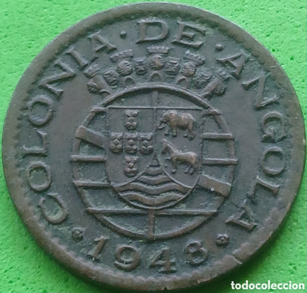 Monedas antiguas de &Aacute;frica: Angola 20 centavos 1948 km#71 Guerra de Restauraci&oacute;n de 1648