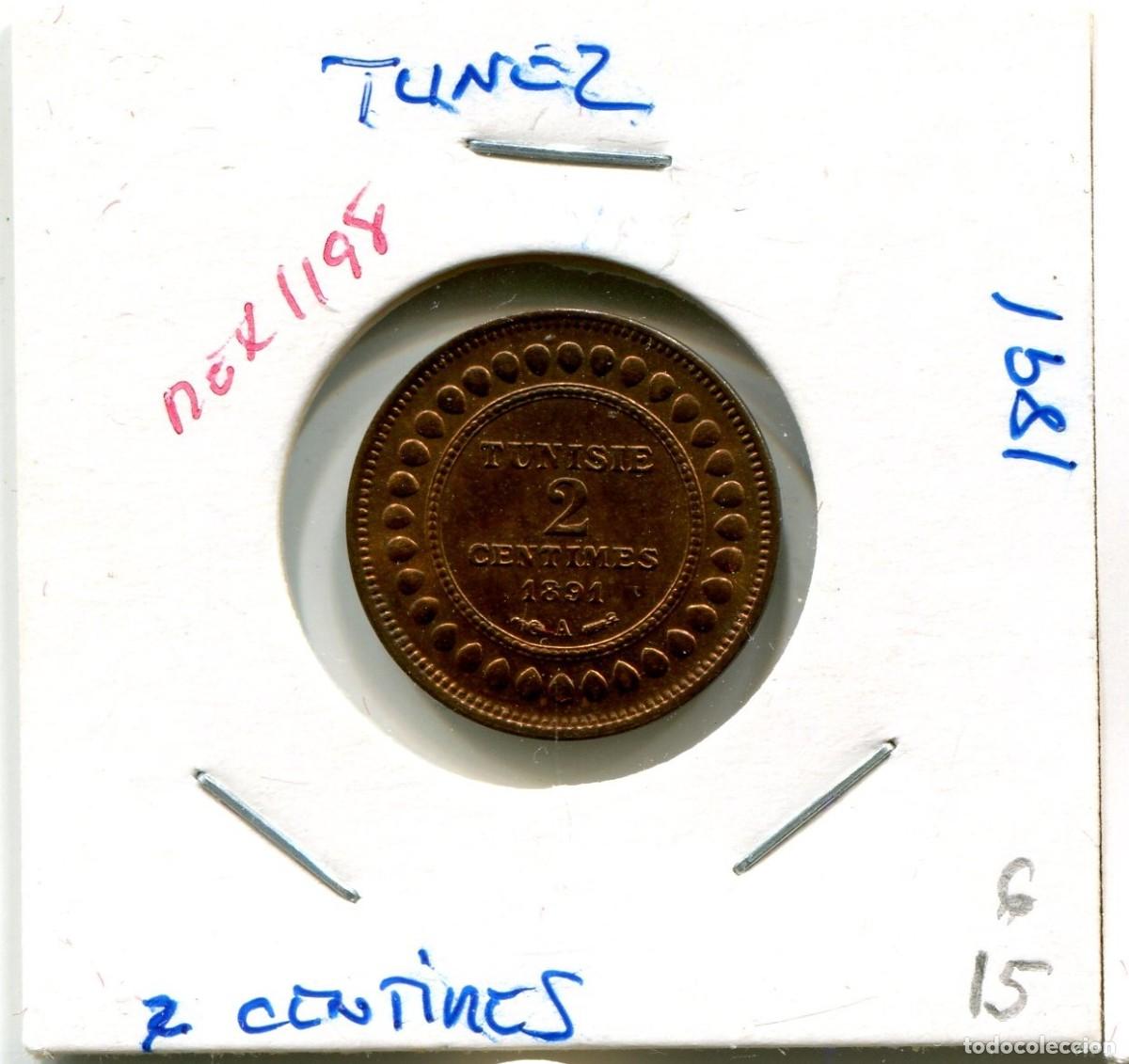 Monedas antiguas de &Aacute;frica: 2 CENTIMES A&Ntilde;O 1891 TUNEZ ( MEX1198 )