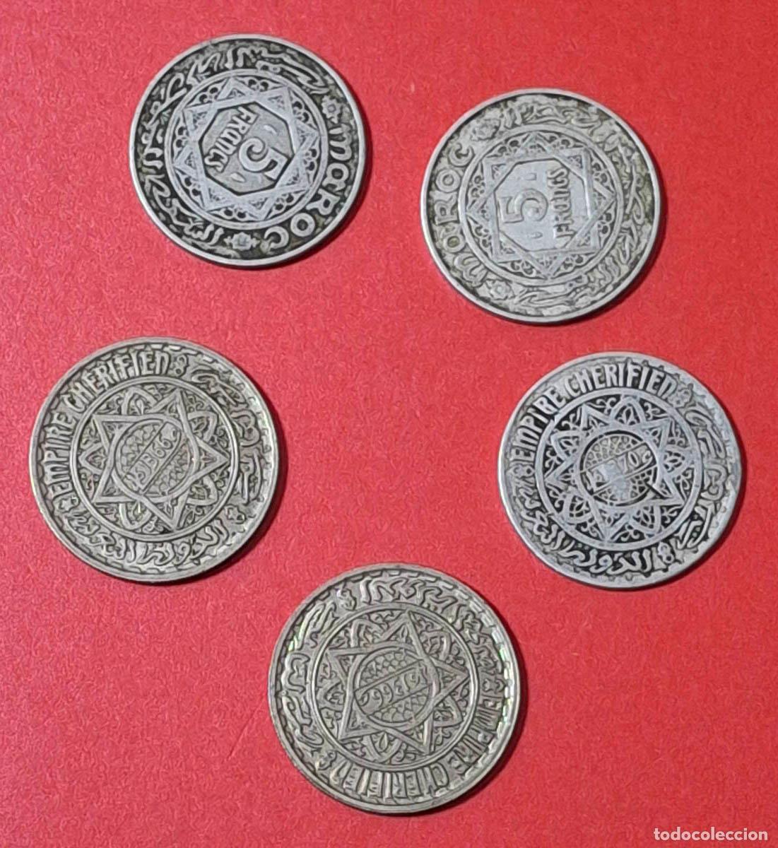 Monedas antiguas de &Aacute;frica: 5 monedas de Marruecos - Foto 2