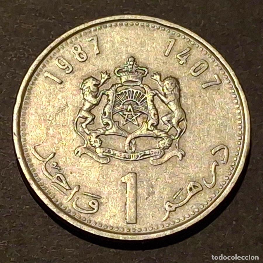 Monedas antiguas de &Aacute;frica: 1 DIRHAM DE MARRUECOS DEL A&Ntilde;O 1987