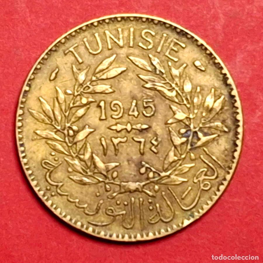 Monedas antiguas de &Aacute;frica: 1945, Tunez 2 francos