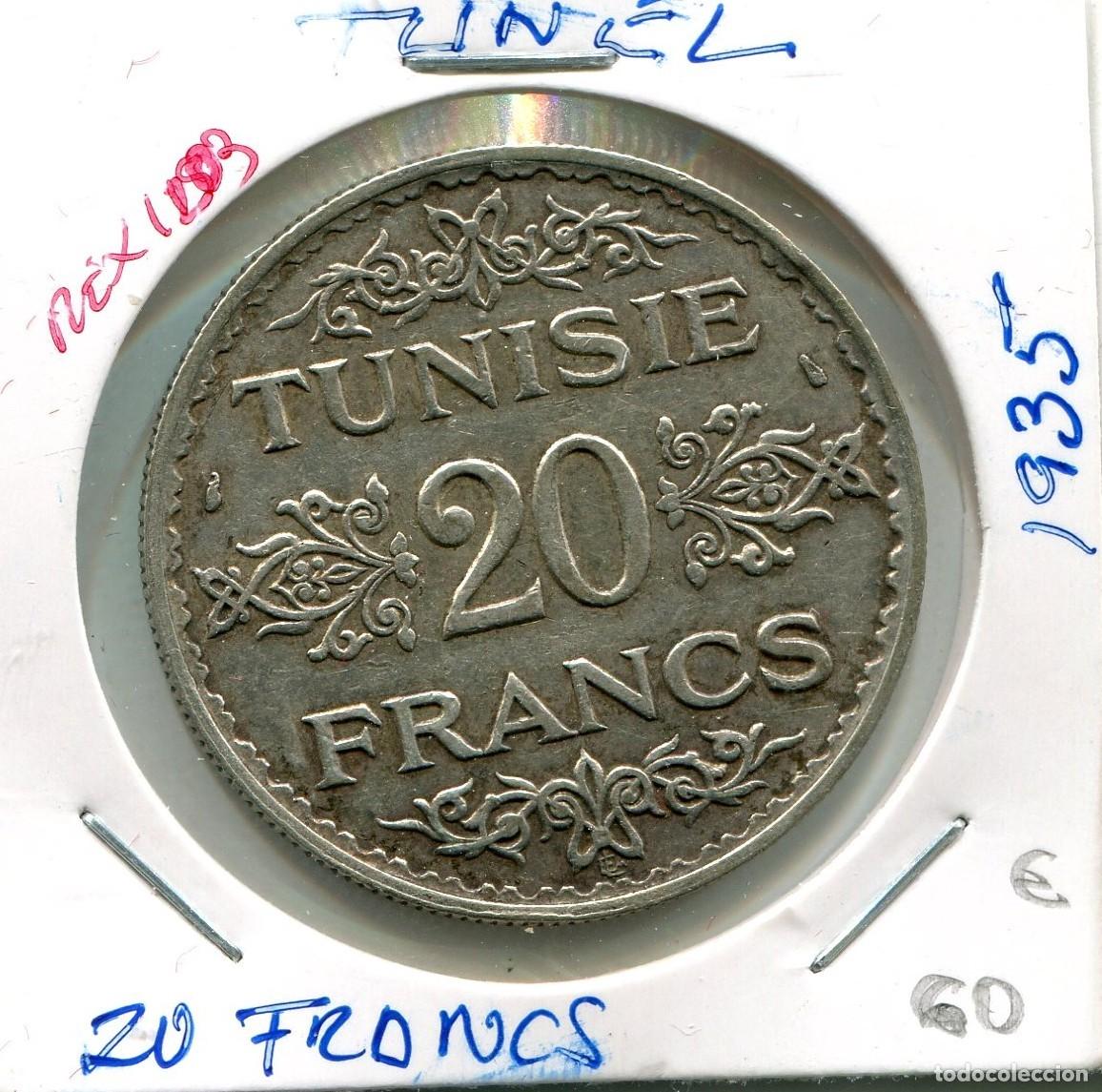 Monedas antiguas de &Aacute;frica: 20 FRANCOS A&Ntilde;O 1935 TUNEZ ( MEX1203 )