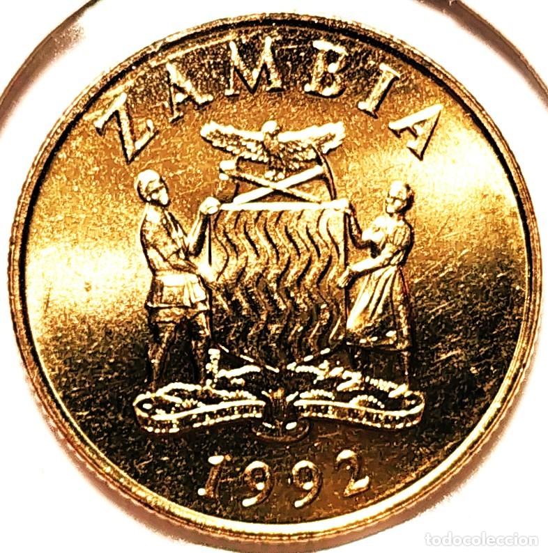 Monedas antiguas de &Aacute;frica: ZAMBIA (1968-2011) - 5 KWACHA 1992 - ANTILOPE - A - 3,50 GR. LATON - DIAMETRO 21 mm - MB - KM#31