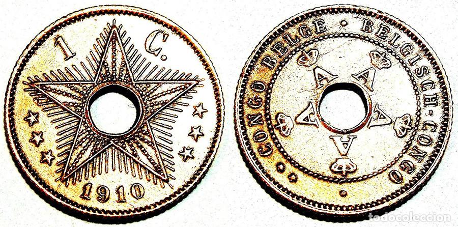 Monedas antiguas de &Aacute;frica: CONGO BELGA - 1 CENTIMO - 1910 - MS60/NO CIRCULADA - COBRE - REF: KM#15