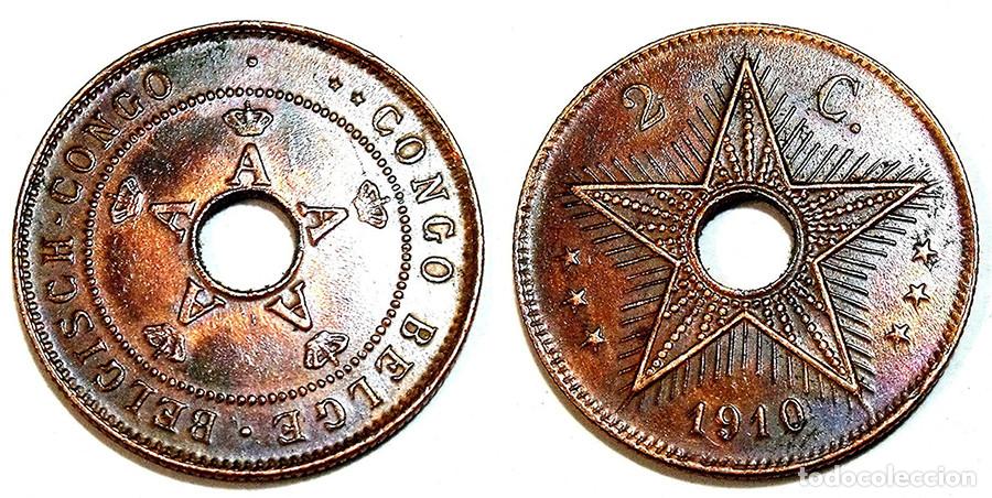 Monedas antiguas de &Aacute;frica: CONGO BELGA - 2 CENTIMOS - 1910 - MS60/NO CIRCULADA - COBRE - REF: KM#16