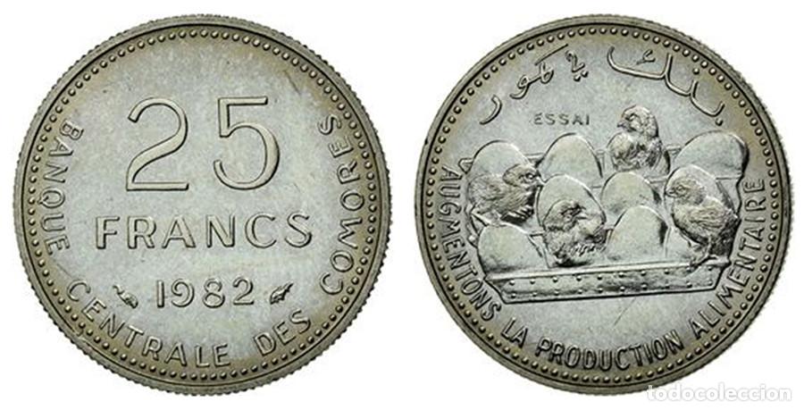Monedas antiguas de &Aacute;frica: ISLAS COMORES - 25 FRANCOS - 1982 - NIQUEL - PRUEBA - REF: KM#E8