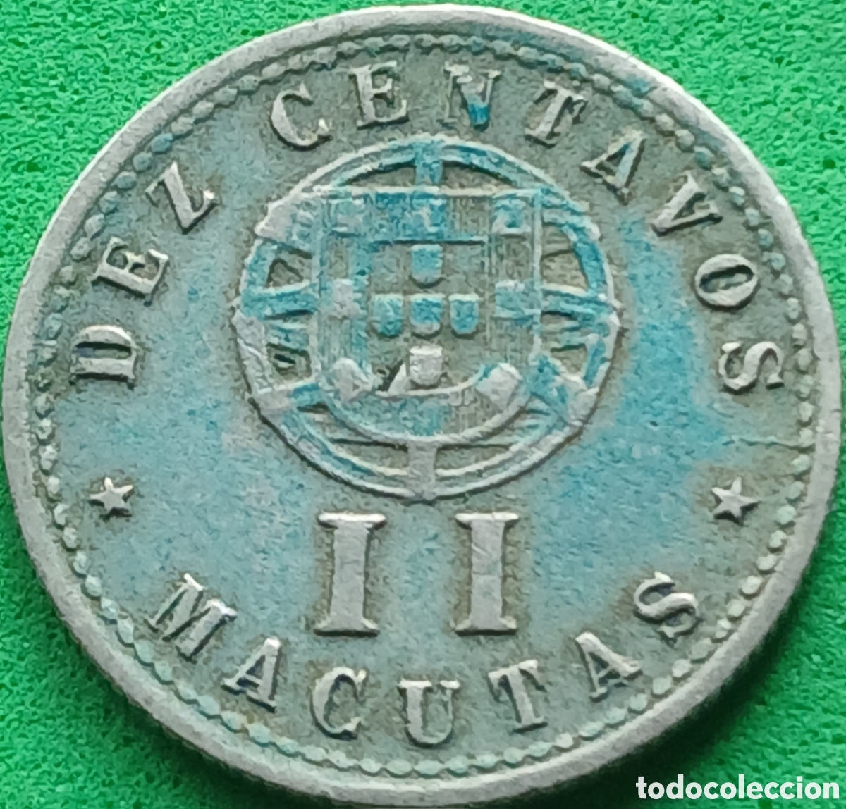 Monedas antiguas de &Aacute;frica: Angola 10 c&eacute;ntimos 1927 km#67
