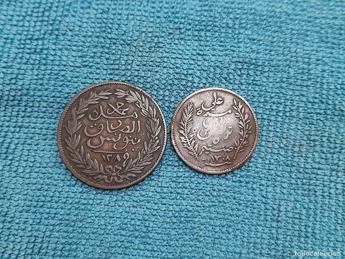 Monedas antiguas de &Aacute;frica: Tunez, lote de 2 monedas Antiguas