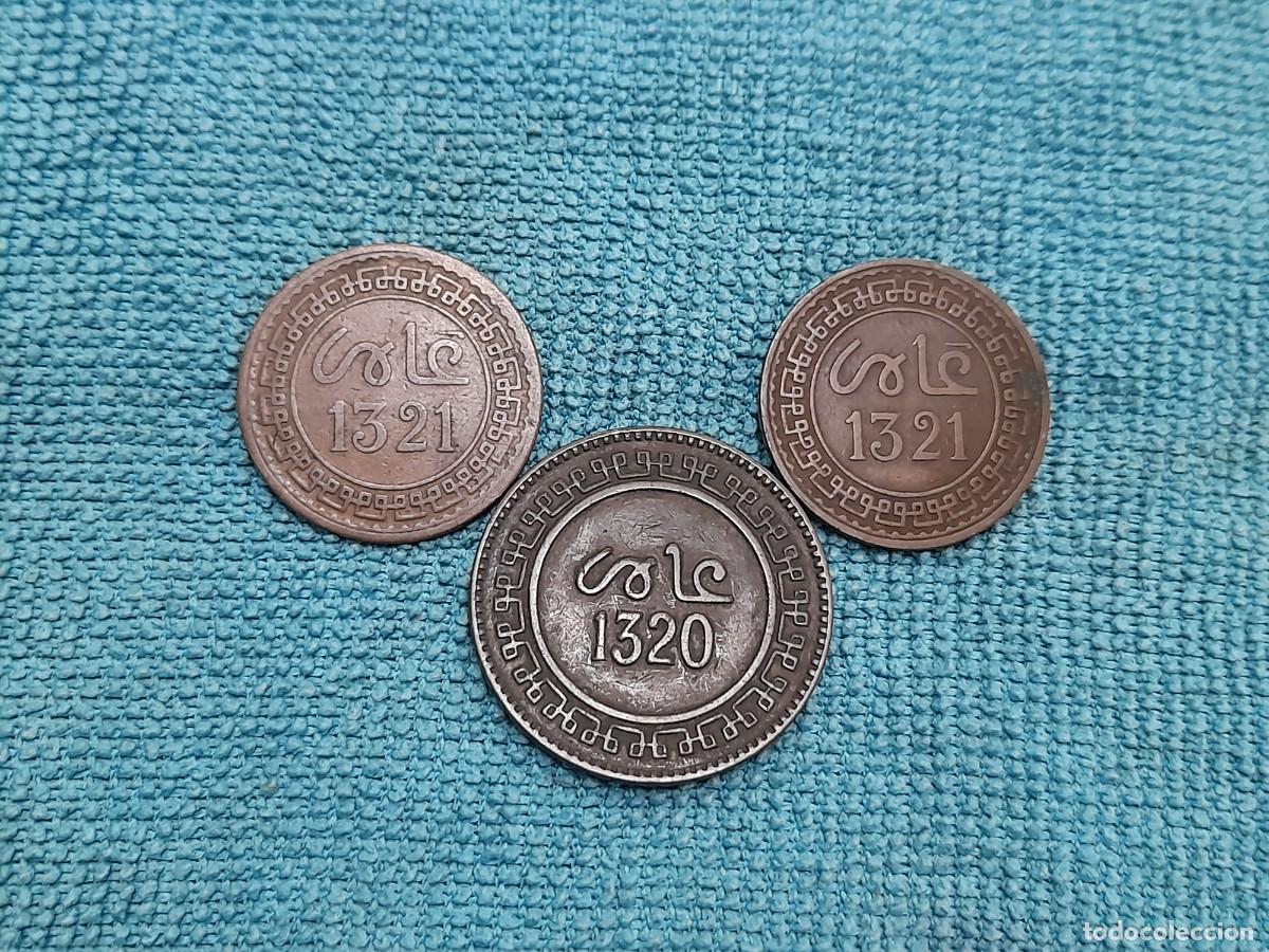 Monedas antiguas de &Aacute;frica: Marruecos, lote de 3 monedas Antiguas