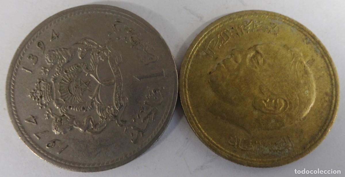 Monedas antiguas de &Aacute;frica: 2 ANTIGUAS MONEDAS DIRHAM , MARRUECOS, VER FOTOS
