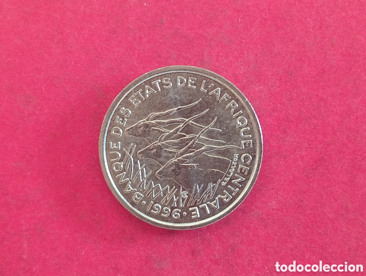 Monedas antiguas de &Aacute;frica: 50 francos de &Aacute;frica Central 1996