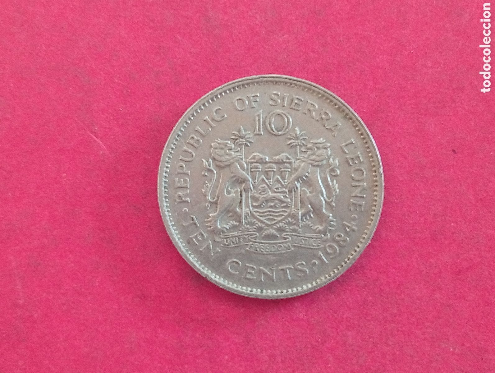 Monedas antiguas de &Aacute;frica: 10 cents de Sierra Leona 1984