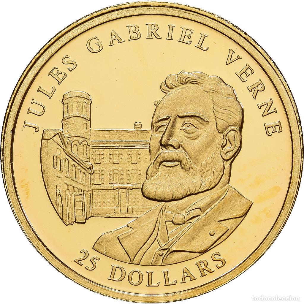 Monedas antiguas de &Aacute;frica: [#1215658] Liberia, 25 Dollars, Jules Verne, 2004, American Mint, Prueba, Oro, FDC