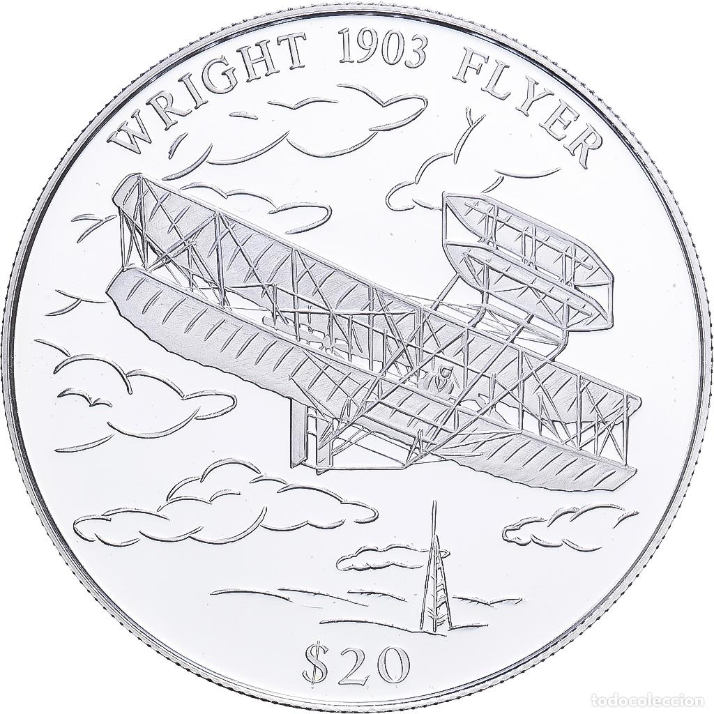 Monedas antiguas de &Aacute;frica: [#1215669] Liberia, 20 Dollars, 2000, Wright 1903 Flyer, Plata, FDC