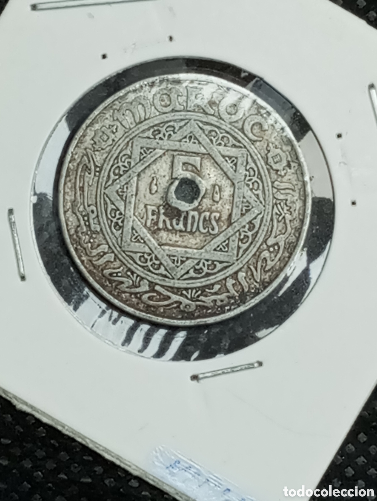 Monedas antiguas de &Aacute;frica: Moneda de marruecos 5 francos - Foto 2