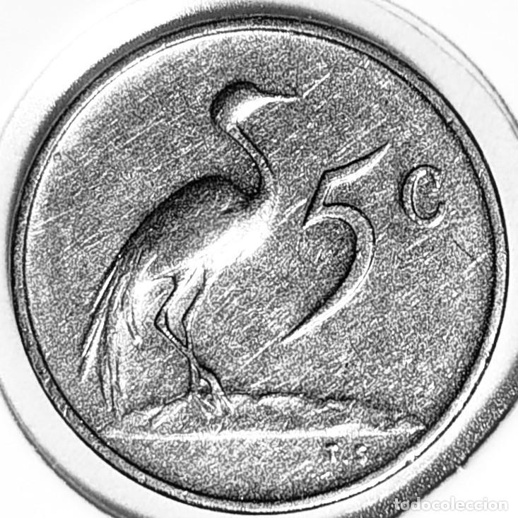 Monedas antiguas de &Aacute;frica: SUDAFRICA (1961-) - 5 CENTAVOS 1970 - GRULLA - A - 2,50 GR. NIQUEL - DIAMETRO 17,35 mm - KM#84 - MB