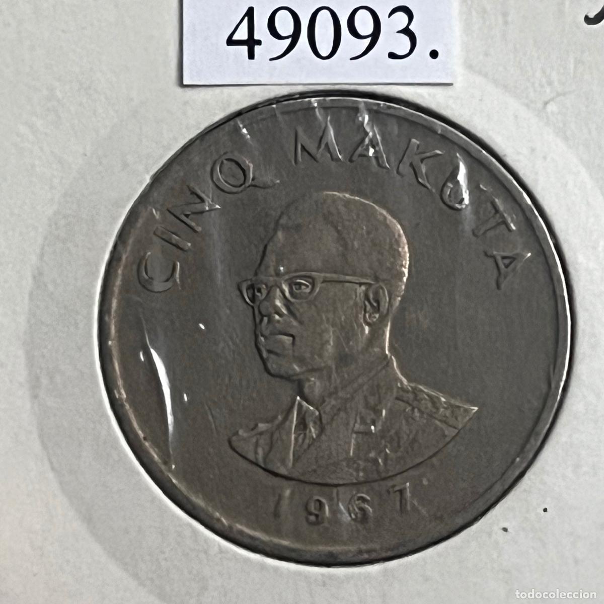 Monedas antiguas de &Aacute;frica: Congo 5 makuta 1967,