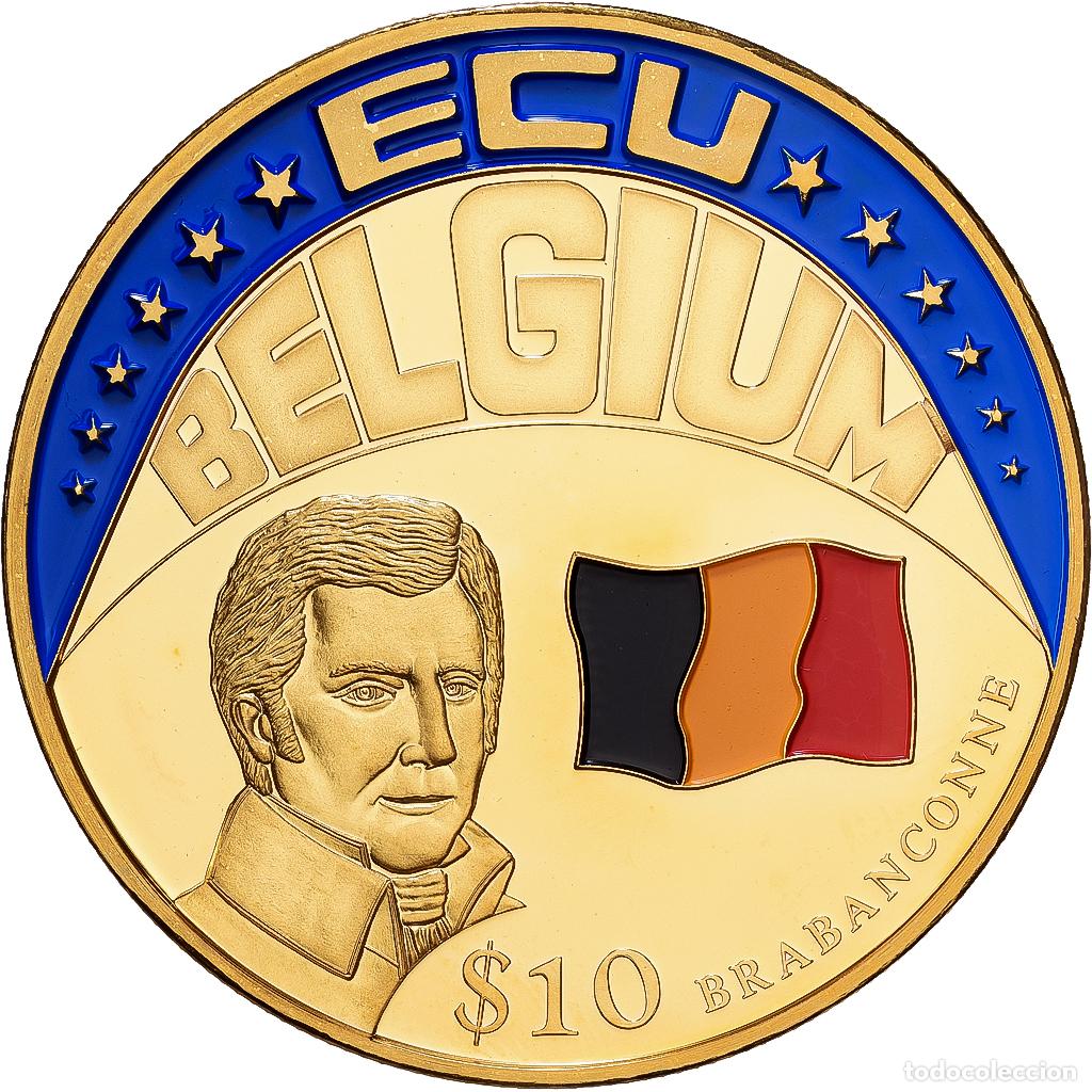 Monedas antiguas de &Aacute;frica: [#1215711] Liberia, 10 Dollars, Ecu Belgium, 2001, Cobre - n&iacute;quel dorado, FDC